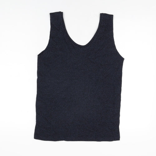 Petit Bateau Womens Blue Cotton Basic T-Shirt Size XS Scoop Neck
