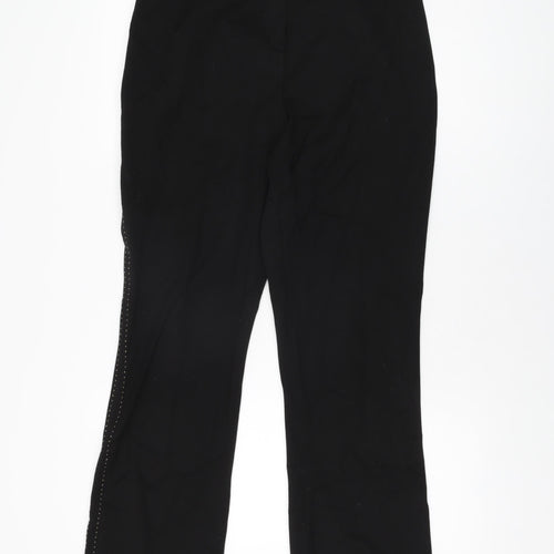 Volonte Womens Black Polyester Trousers Size 14 L29.5 in Regular Zip