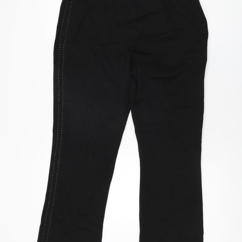 Volonte Womens Black Polyester Trousers Size 14 L29.5 in Regular Zip
