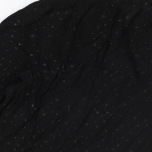 The White Company Womens Black Polka Dot Polyester Basic Blouse Size 10 V-Neck