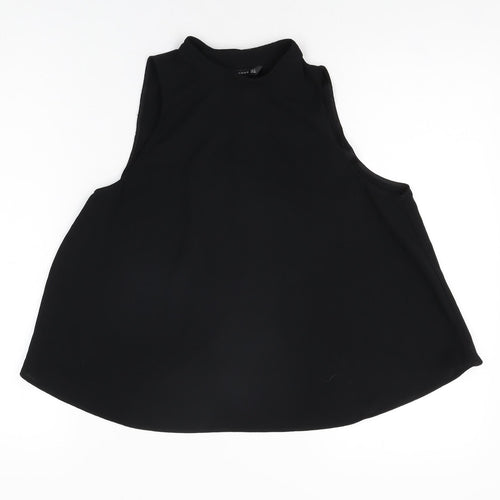 Zara Womens Black Polyester Basic Blouse Size M Round Neck