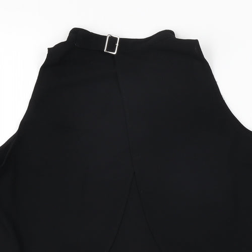 Zara Womens Black Polyester Basic Blouse Size M Round Neck