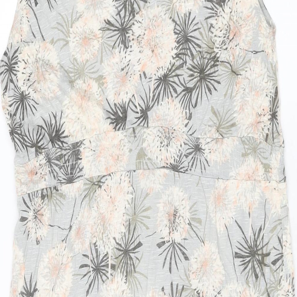 Marks and Spencer Womens Blue Floral Viscose Shift Size 12 Scoop Neck Pullover