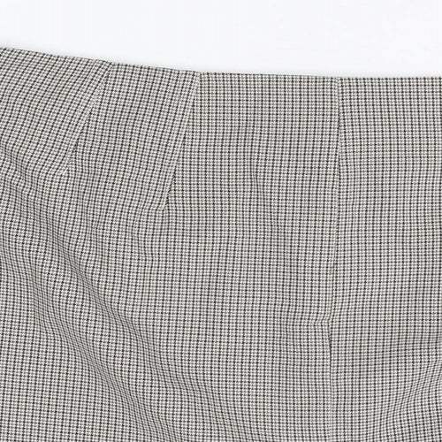Marks and Spencer Womens Brown Geometric Polyester A-Line Skirt Size 22 Zip