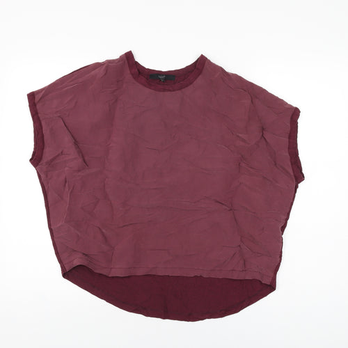 NEXT Womens Red Polyester Basic T-Shirt Size 8 Round Neck