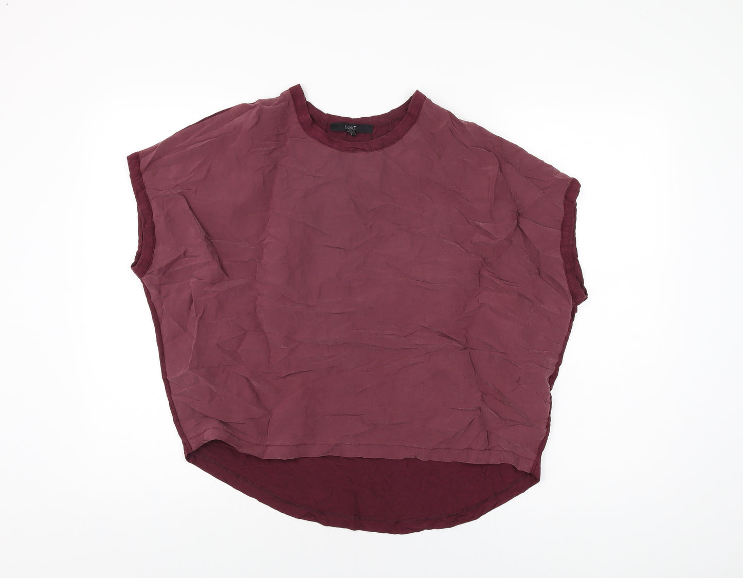 NEXT Womens Red Polyester Basic T-Shirt Size 8 Round Neck