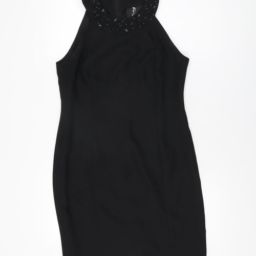 Opera Richards Womens Black Polyester Shift Size 12 Round Neck Zip