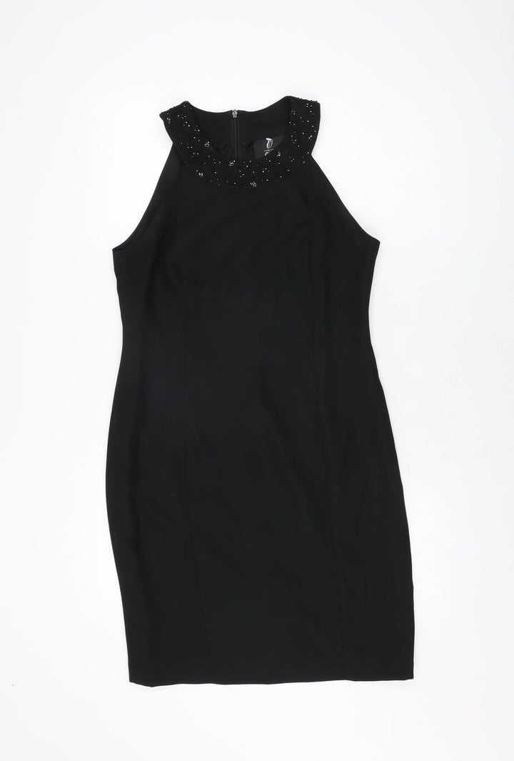Opera Richards Womens Black Polyester Shift Size 12 Round Neck Zip