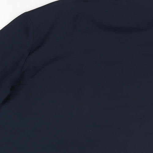 Mango Womens Blue Polyester Basic Blouse Size S Round Neck