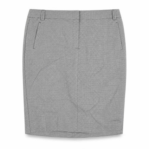 Marks and Spencer Womens Grey Geometric Polyester Straight & Pencil Skirt Size 22 Zip