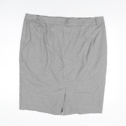 Marks and Spencer Womens Grey Geometric Polyester Straight & Pencil Skirt Size 22 Zip
