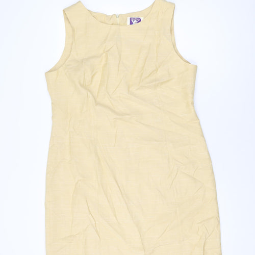 Yessica Womens Yellow Viscose Shift Size 20 Round Neck Zip