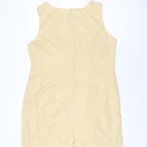Yessica Womens Yellow Viscose Shift Size 20 Round Neck Zip