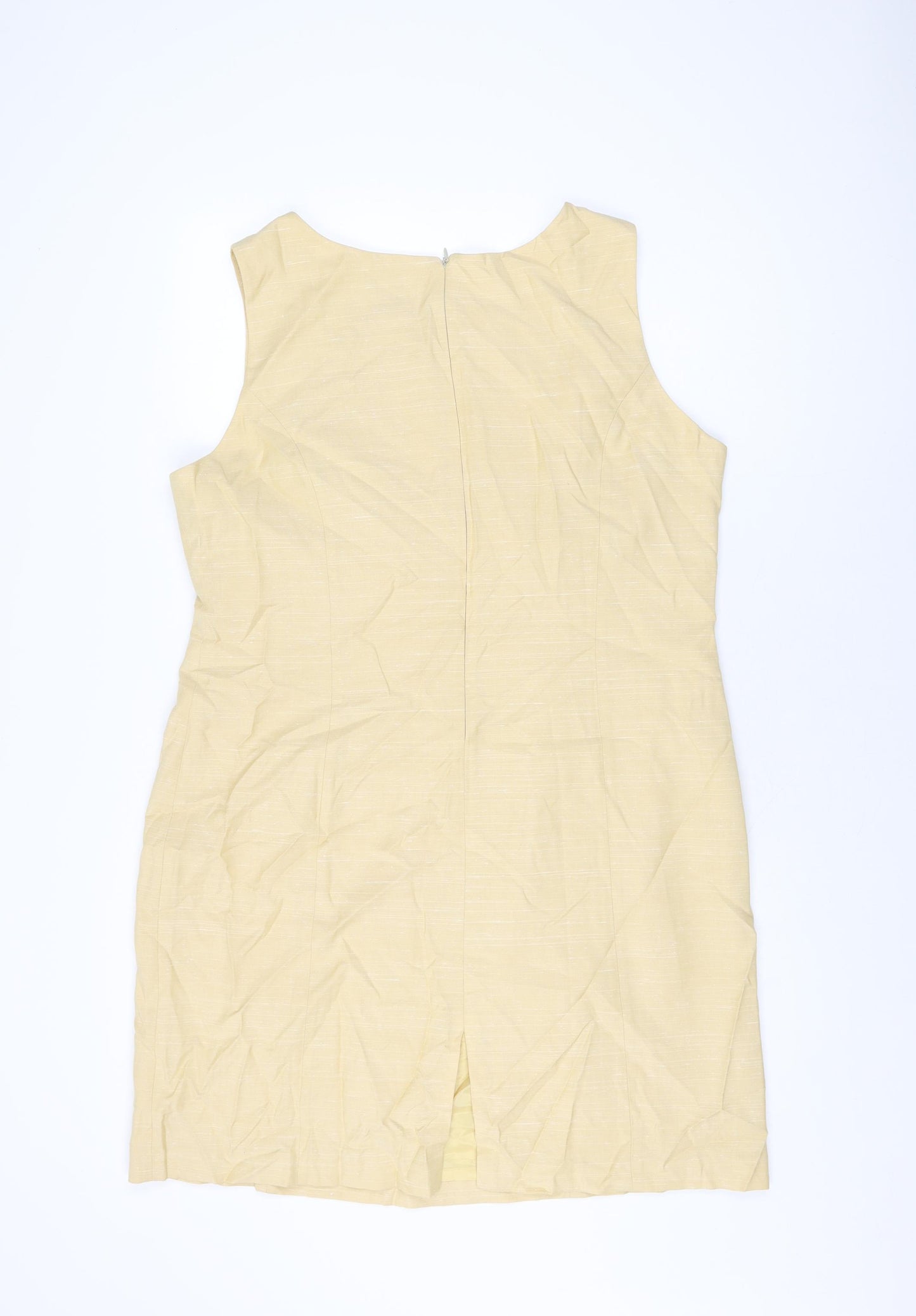 Yessica Womens Yellow Viscose Shift Size 20 Round Neck Zip