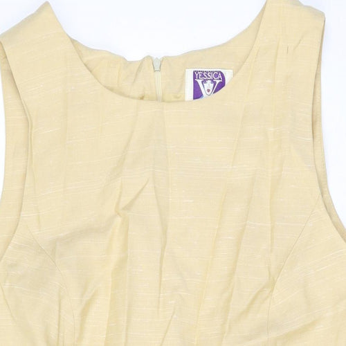 Yessica Womens Yellow Viscose Shift Size 20 Round Neck Zip