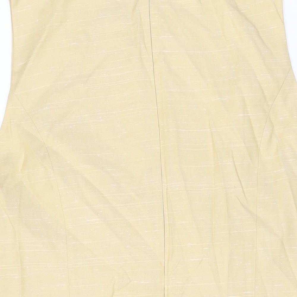 Yessica Womens Yellow Viscose Shift Size 20 Round Neck Zip