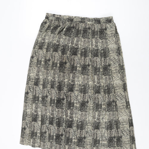 Bonmarché Womens Beige Geometric Polyester Swing Skirt Size 14