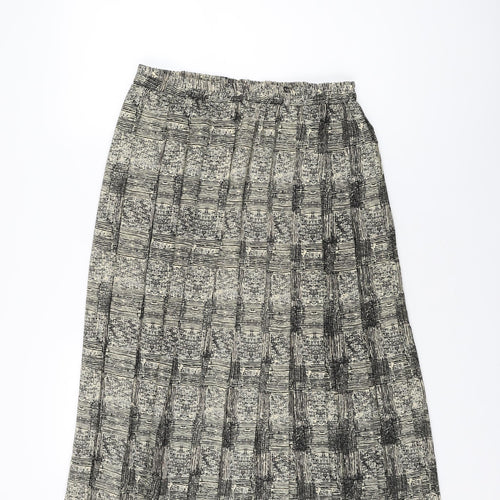 Bonmarché Womens Beige Geometric Polyester Swing Skirt Size 14