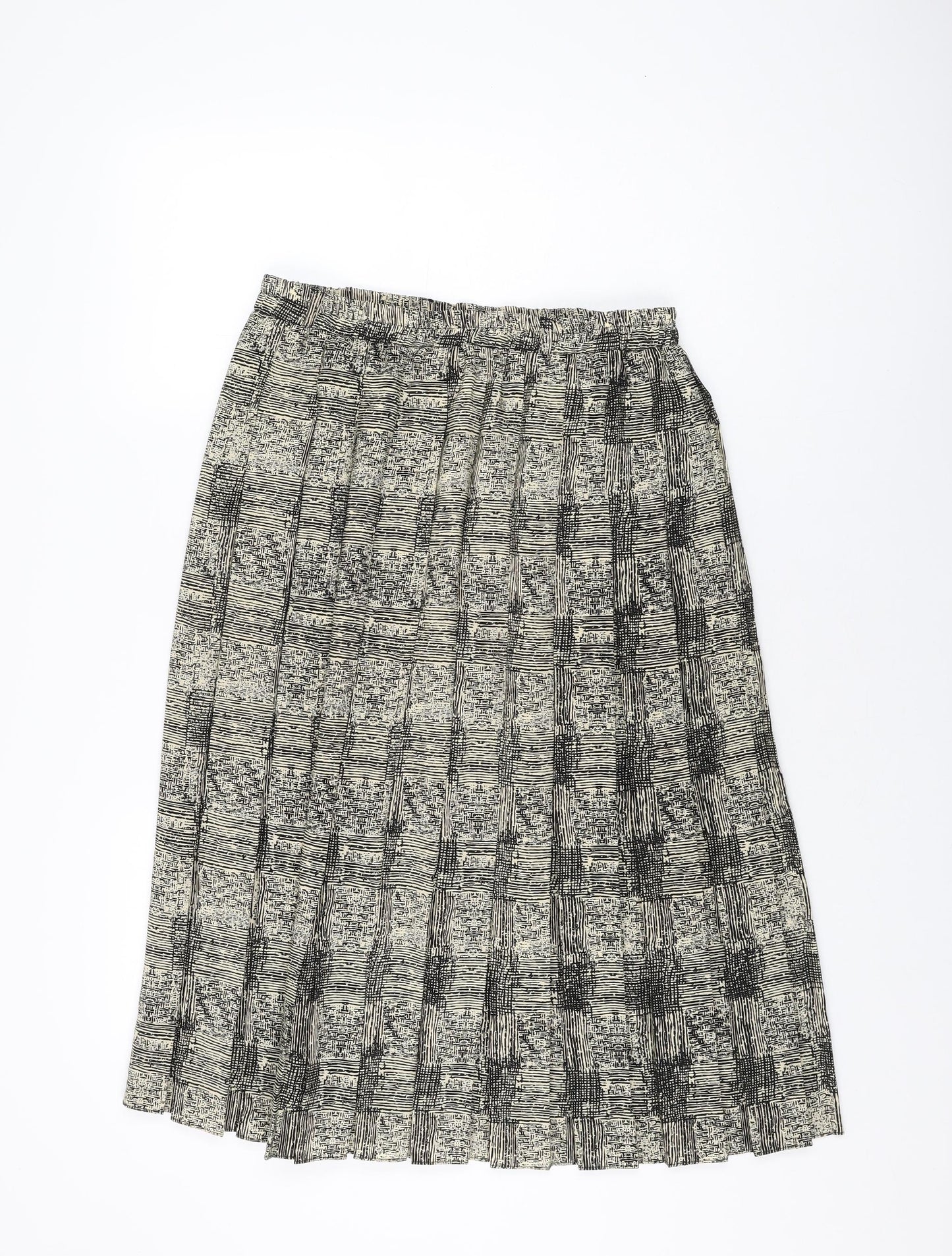 Bonmarché Womens Beige Geometric Polyester Swing Skirt Size 14