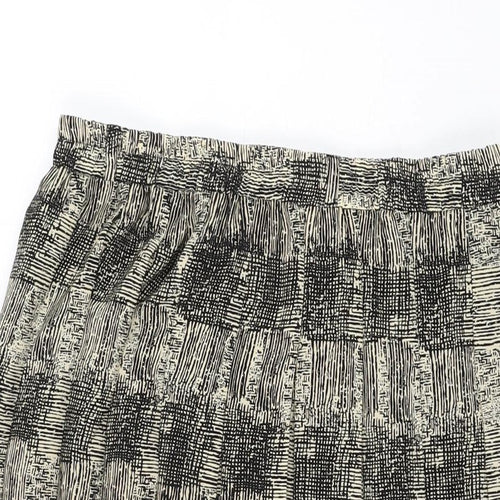 Bonmarché Womens Beige Geometric Polyester Swing Skirt Size 14