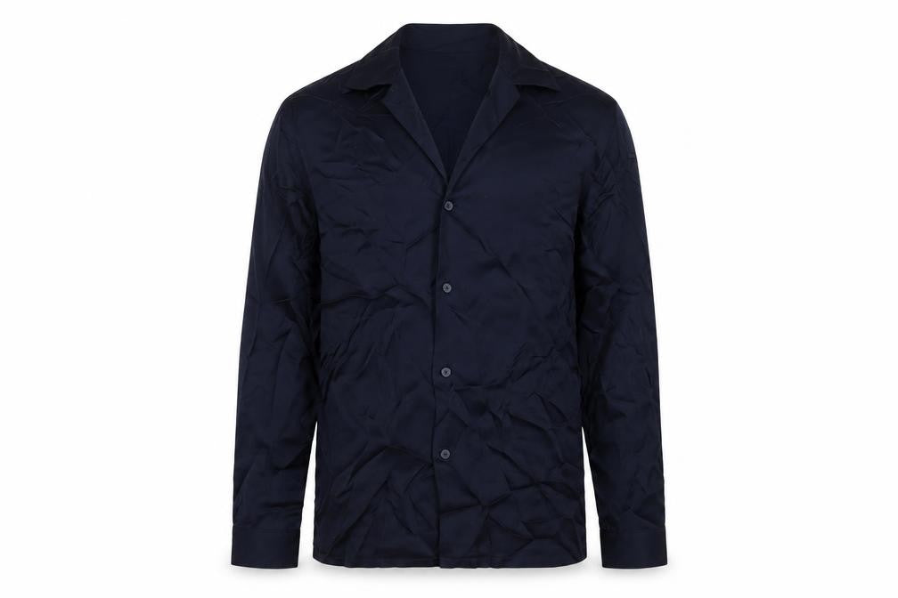 Zara Mens Blue Polyester Button-Up Size S Collared Button