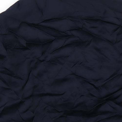 Zara Mens Blue Polyester Button-Up Size S Collared Button
