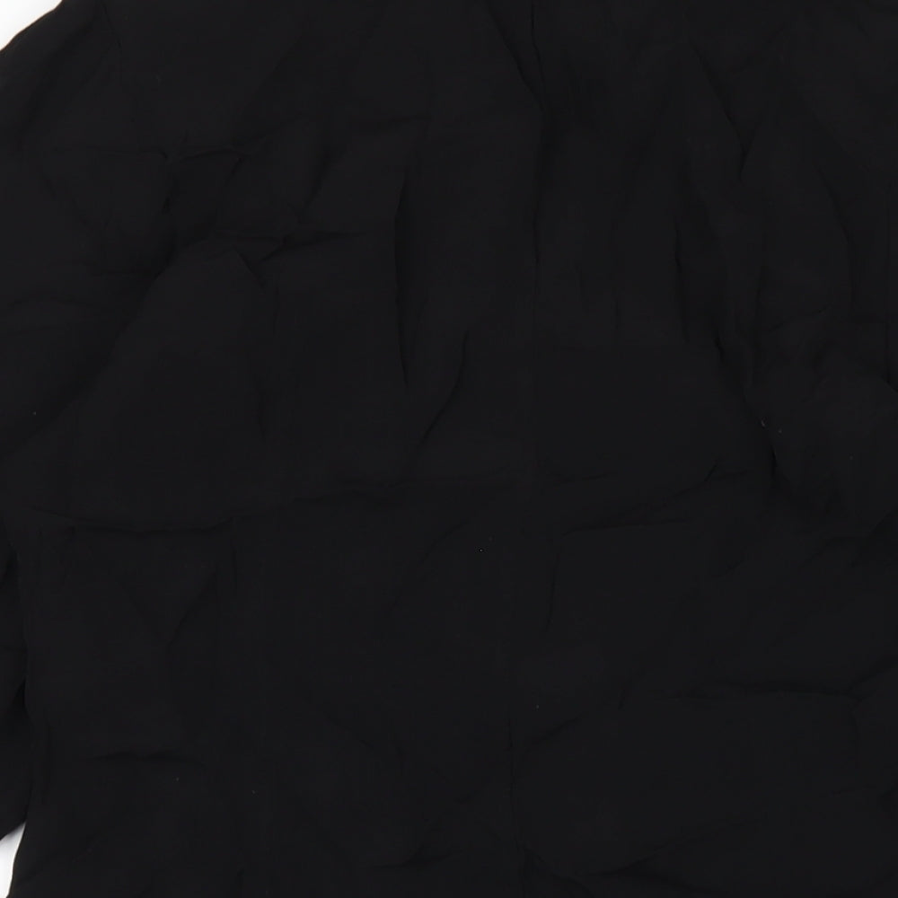 & Other Stories Womens Black Viscose A-Line Size 10 V-Neck Button