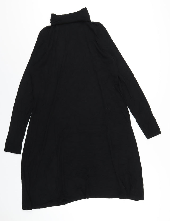Lipsy Womens Black Viscose A-Line Size 8 Roll Neck Pullover