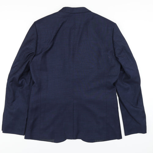 H&M Mens Blue Polyester Jacket Suit Jacket Size 42 Regular
