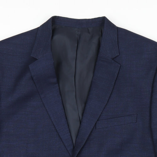 H&M Mens Blue Polyester Jacket Suit Jacket Size 42 Regular