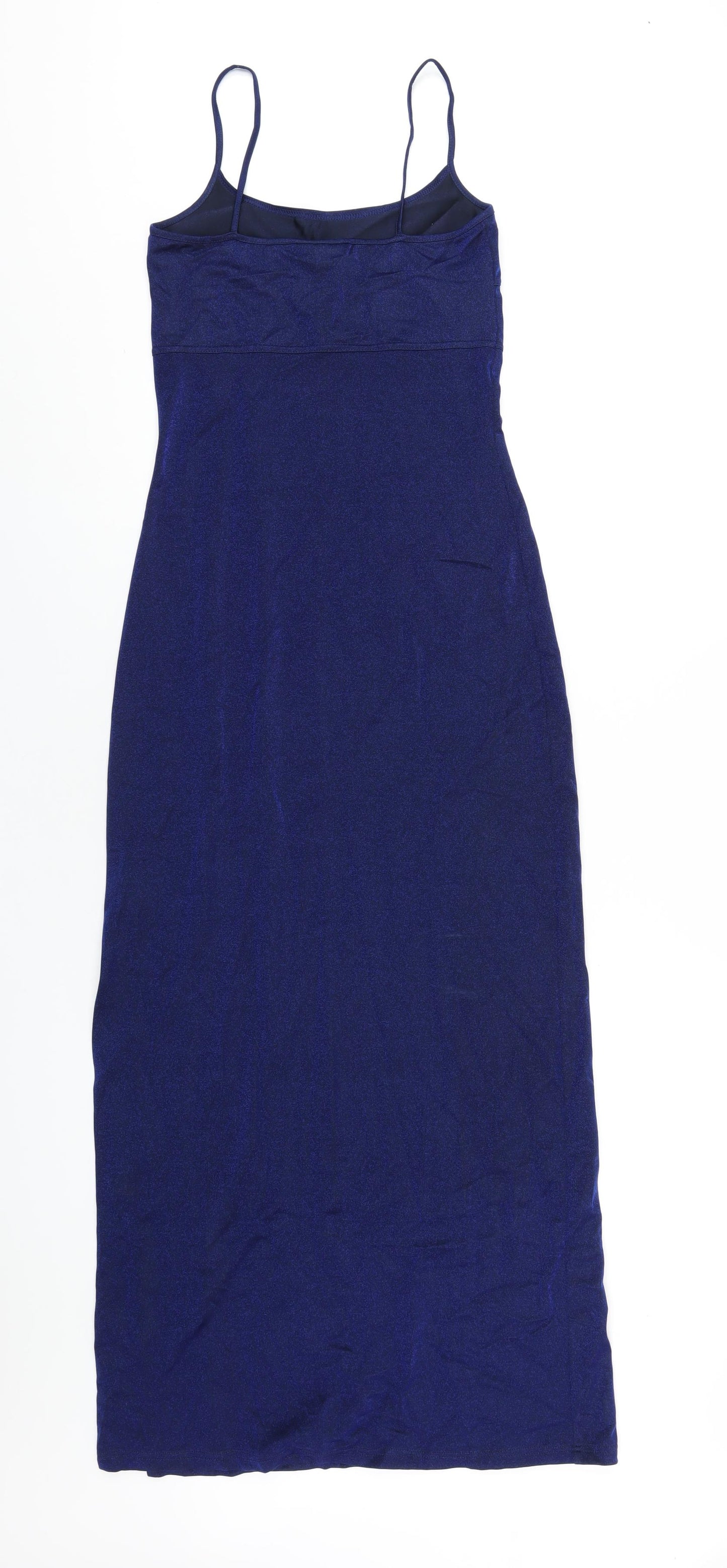 Miss Selfridge Womens Blue Acetate Bodycon Size 8 Scoop Neck Pullover