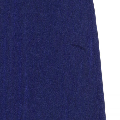 Miss Selfridge Womens Blue Acetate Bodycon Size 8 Scoop Neck Pullover