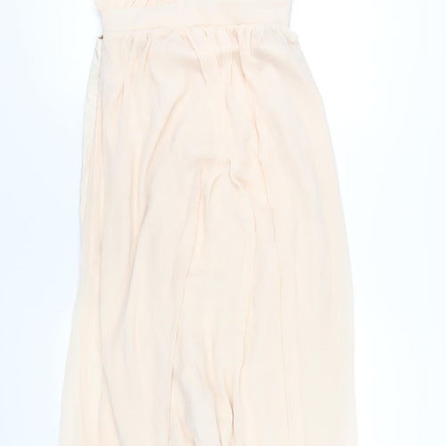 Little Misstress Womens Beige Polyester Maxi Size 14 One Shoulder Zip