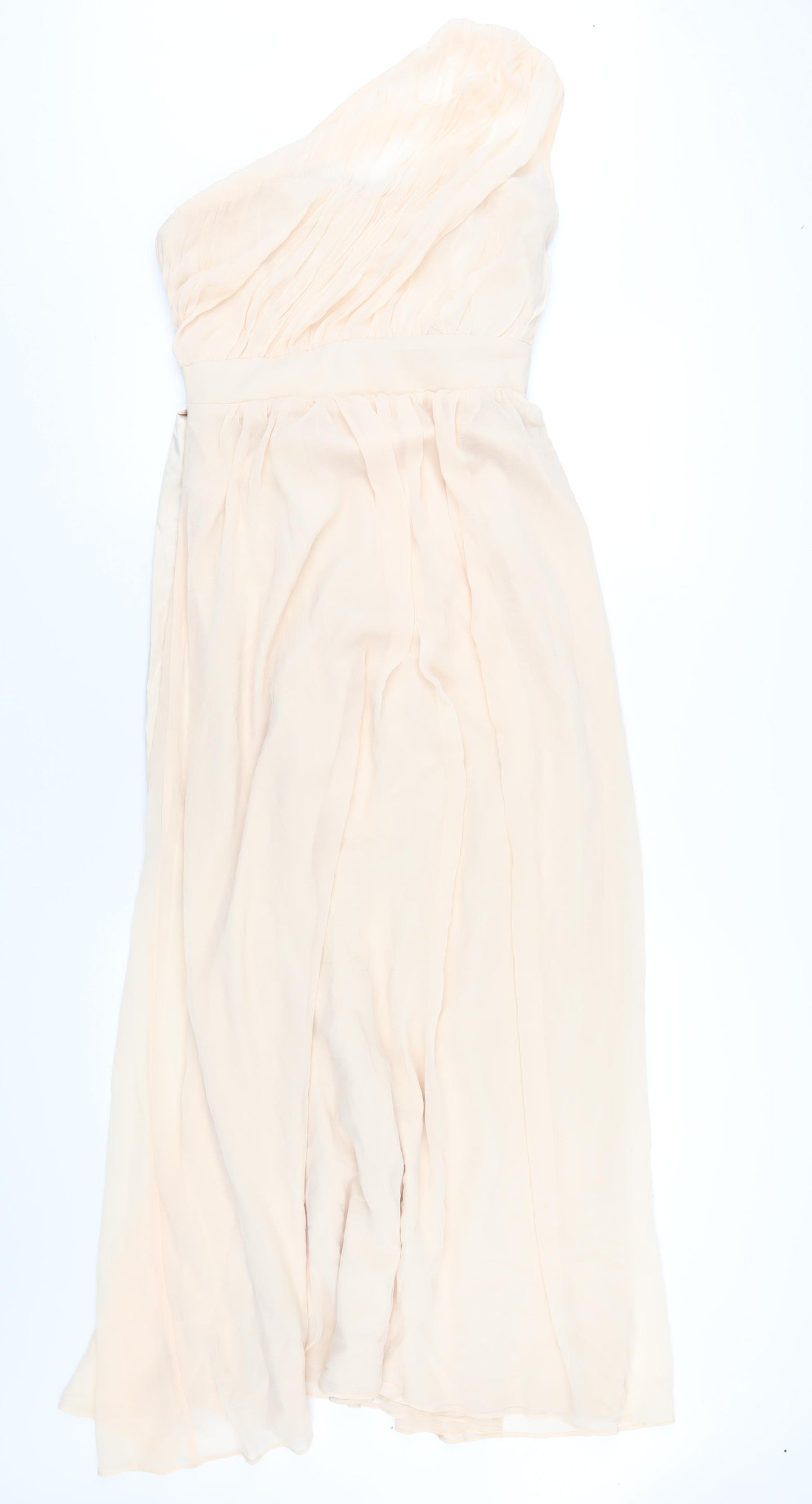 Little Misstress Womens Beige Polyester Maxi Size 14 One Shoulder Zip