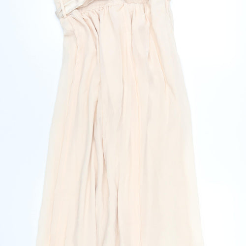 Little Misstress Womens Beige Polyester Maxi Size 14 One Shoulder Zip