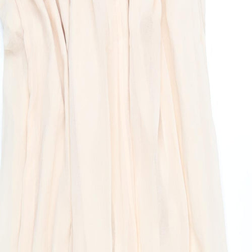 Little Misstress Womens Beige Polyester Maxi Size 14 One Shoulder Zip