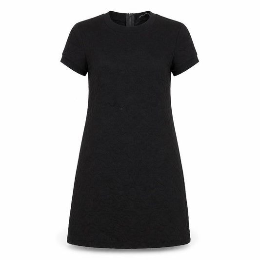 Front view of Zara women’s black polyester a-line, size XS, round neck zip