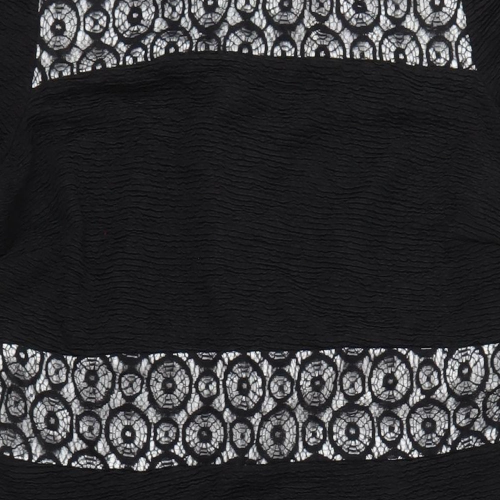 Per Una Womens Black Polyester Pencil Dress Size 16 Roll Neck Zip
