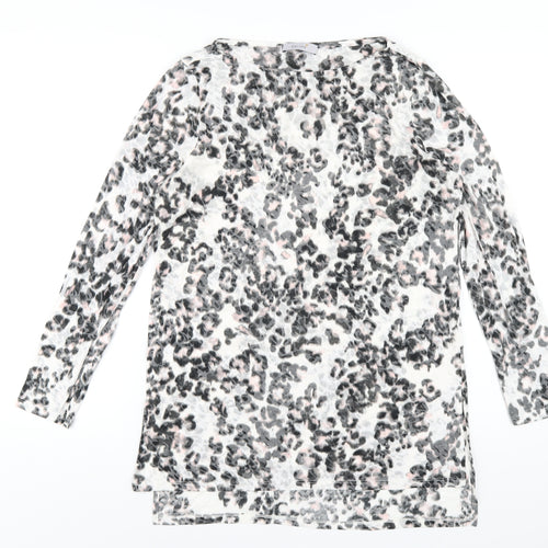 Per Una Womens Multicoloured Animal Print Polyester Basic T-Shirt Size 14 Round Neck