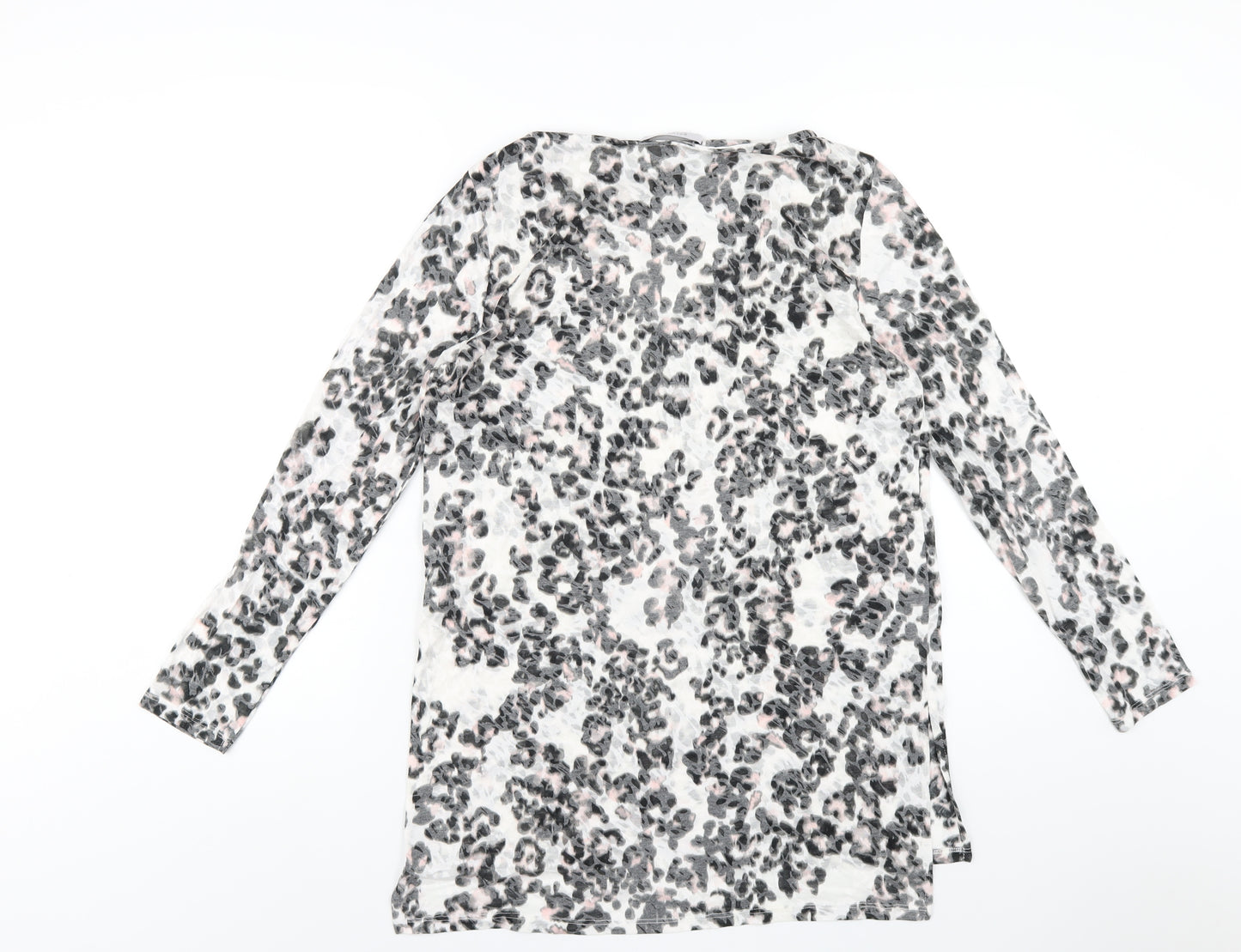 Per Una Womens Multicoloured Animal Print Polyester Basic T-Shirt Size 14 Round Neck