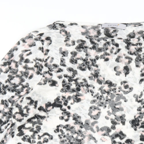 Per Una Womens Multicoloured Animal Print Polyester Basic T-Shirt Size 14 Round Neck