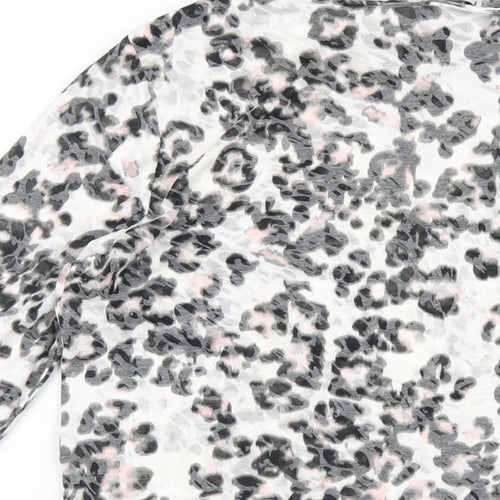 Per Una Womens Multicoloured Animal Print Polyester Basic T-Shirt Size 14 Round Neck