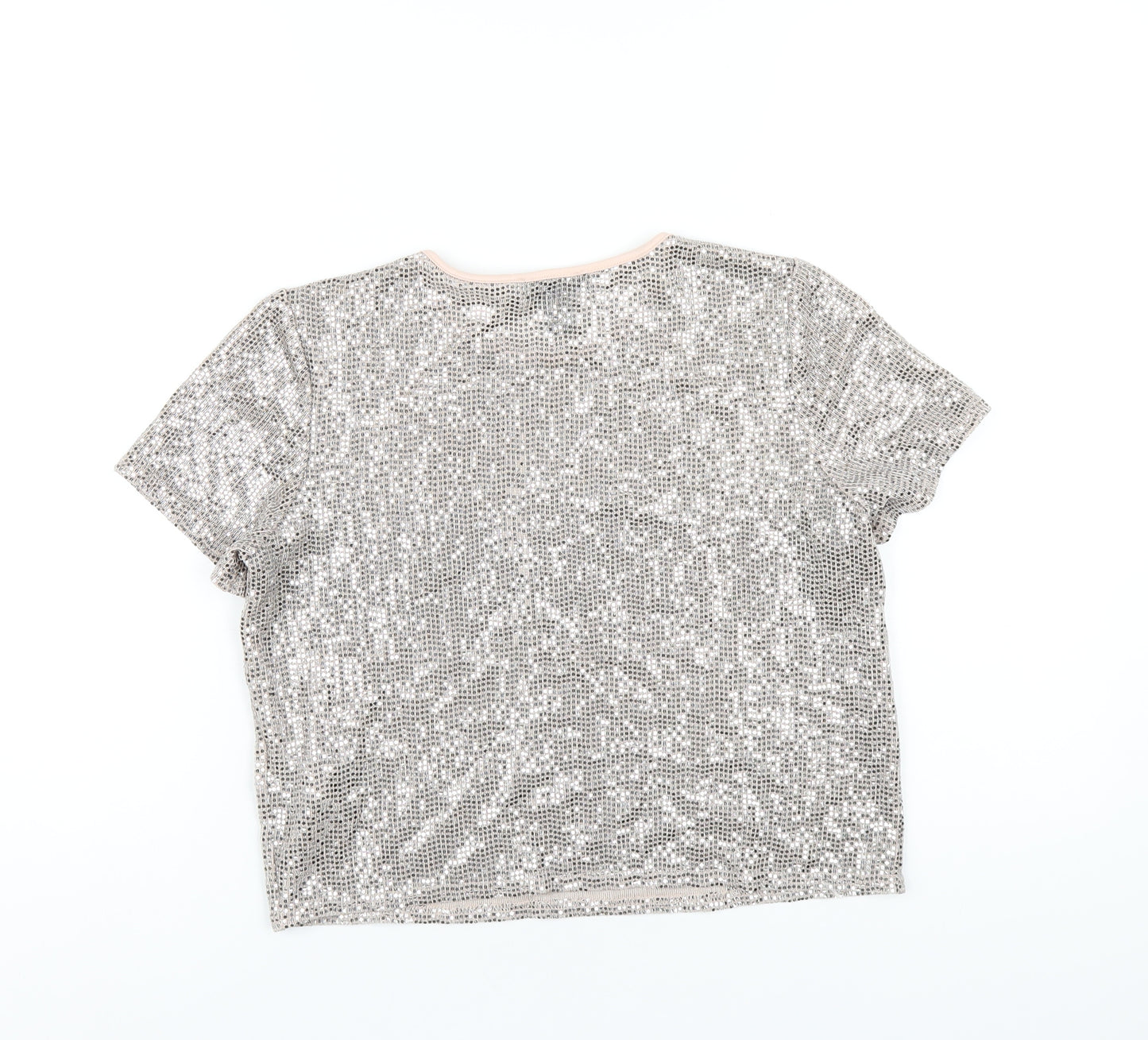 New Look Girls Pink Polyester Basic T-Shirt Size 14 Years Round Neck Pullover