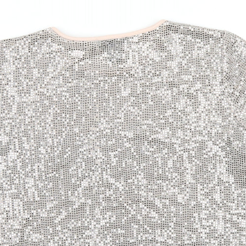 New Look Girls Pink Polyester Basic T-Shirt Size 14 Years Round Neck Pullover