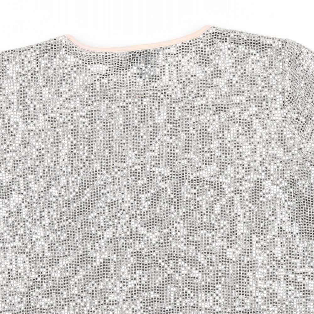 New Look Girls Pink Polyester Basic T-Shirt Size 14 Years Round Neck Pullover