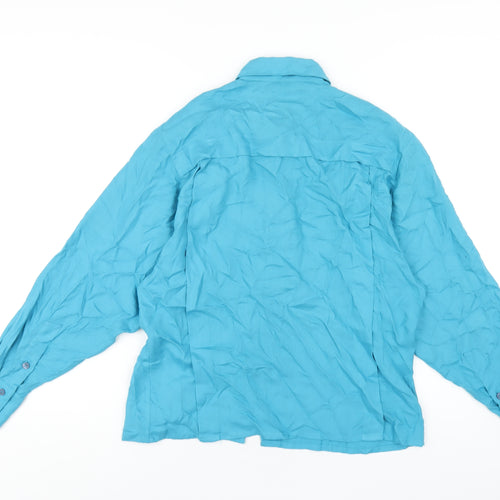NEXT Womens Blue Polyester Basic Button-Up Size 14 Collared