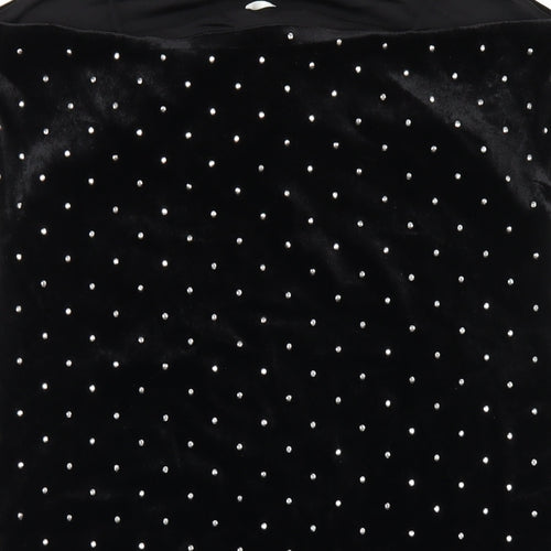 H&M Womens Black Polyester Bodycon Size L Square Neck Pullover