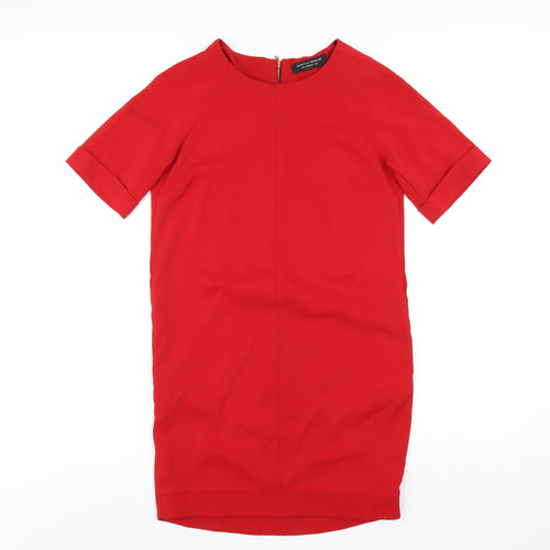 Dorothy Perkins Womens Red Polyester A-Line Size 6 Round Neck Zip