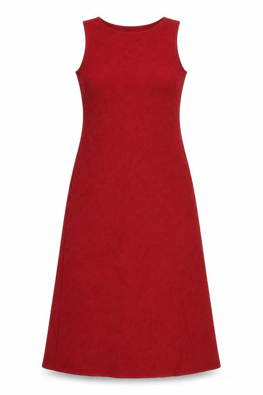 Front view of Topshop women’s red polyester a-line, size UK 10, round neck pullover