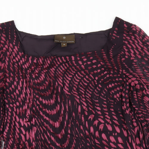 Fenn Wright Manson Womens Purple Silk A-Line Size 10 Square Neck Zip